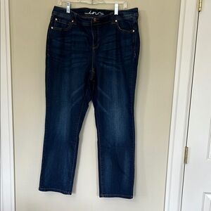 INC International Concepts Women's Deep Indigo Straight Leg Jeans